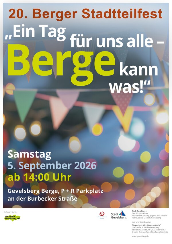 20. Berger Stadtteilfest am 05.09.2026
